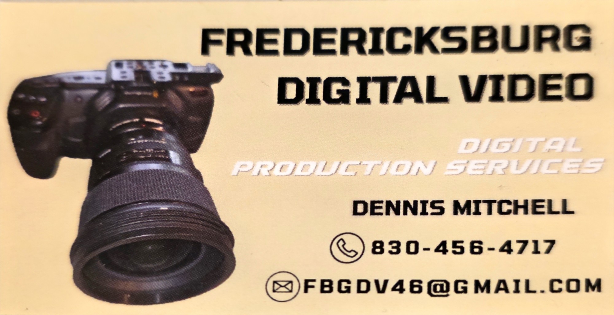 Fredericksburg Digital Video business card